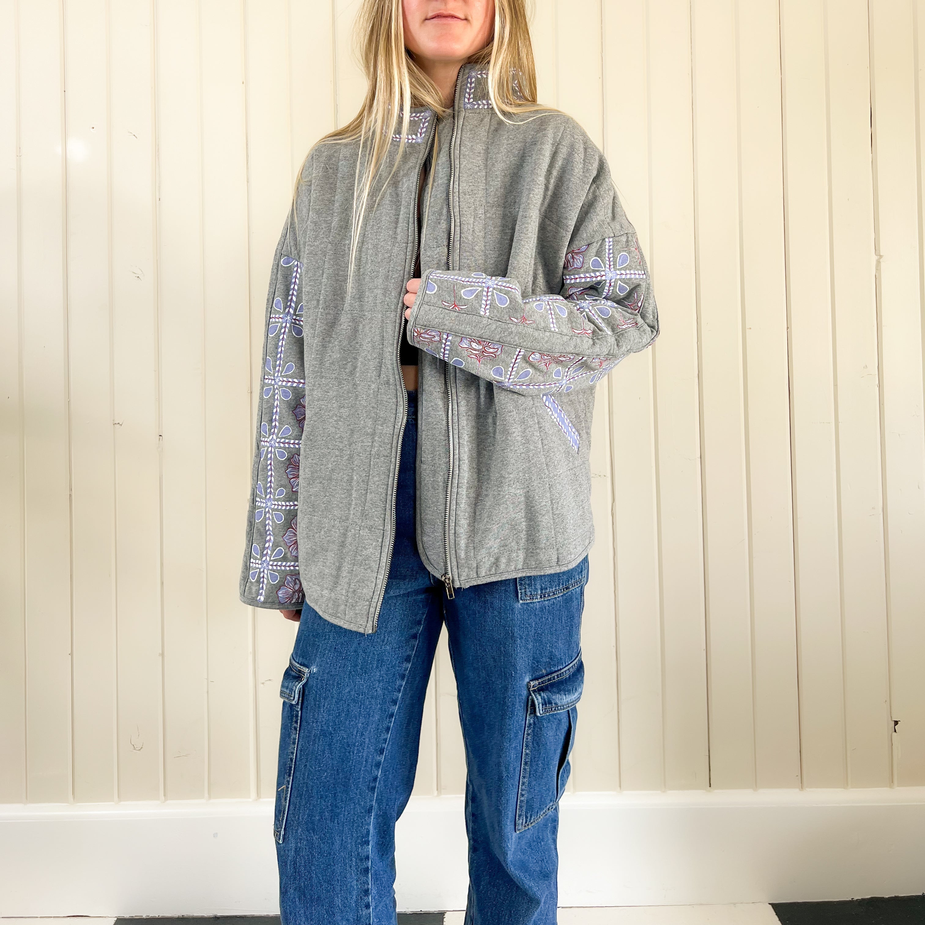 "Dust in Bloom" Oversized Quilted Jacket