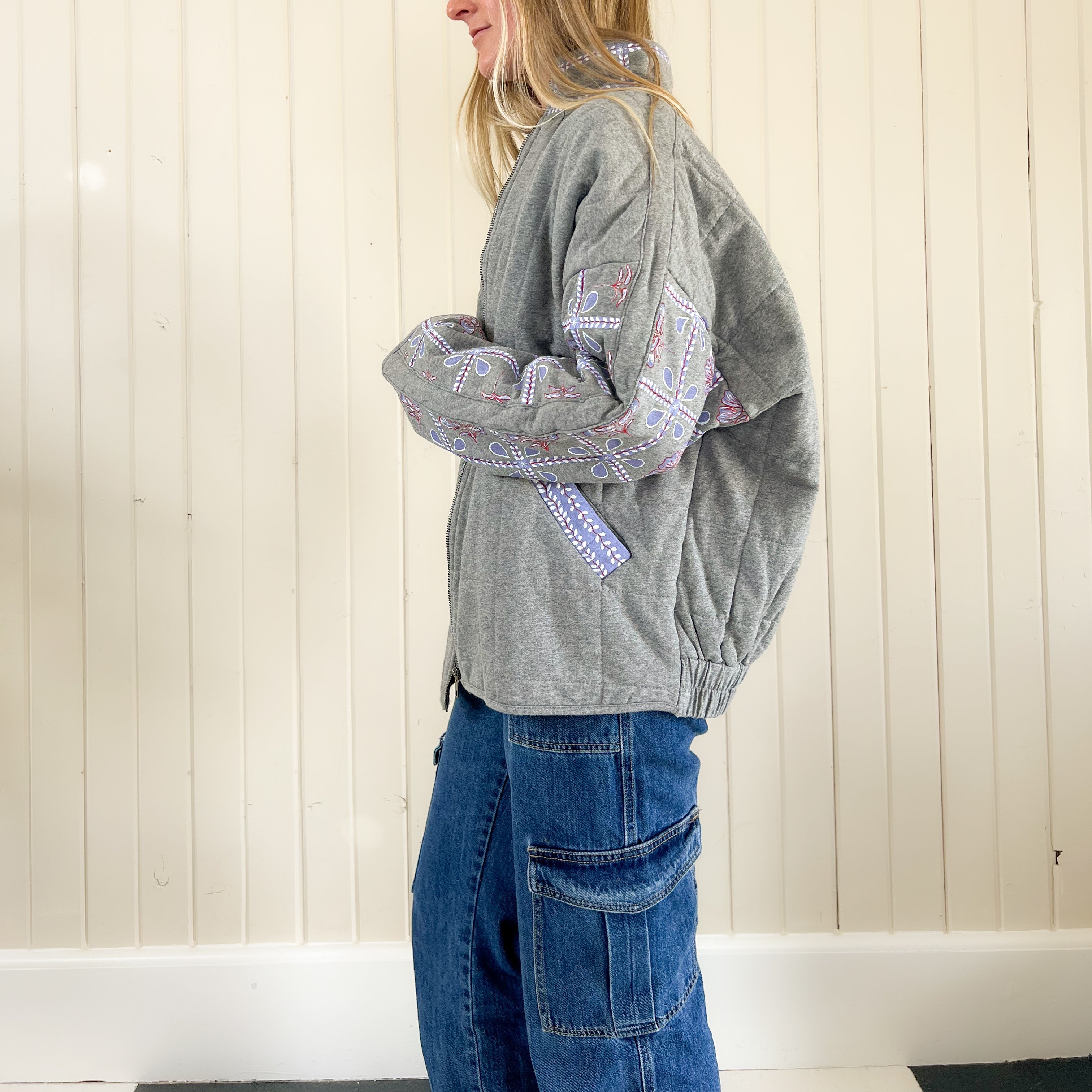 "Dust in Bloom" Oversized Quilted Jacket