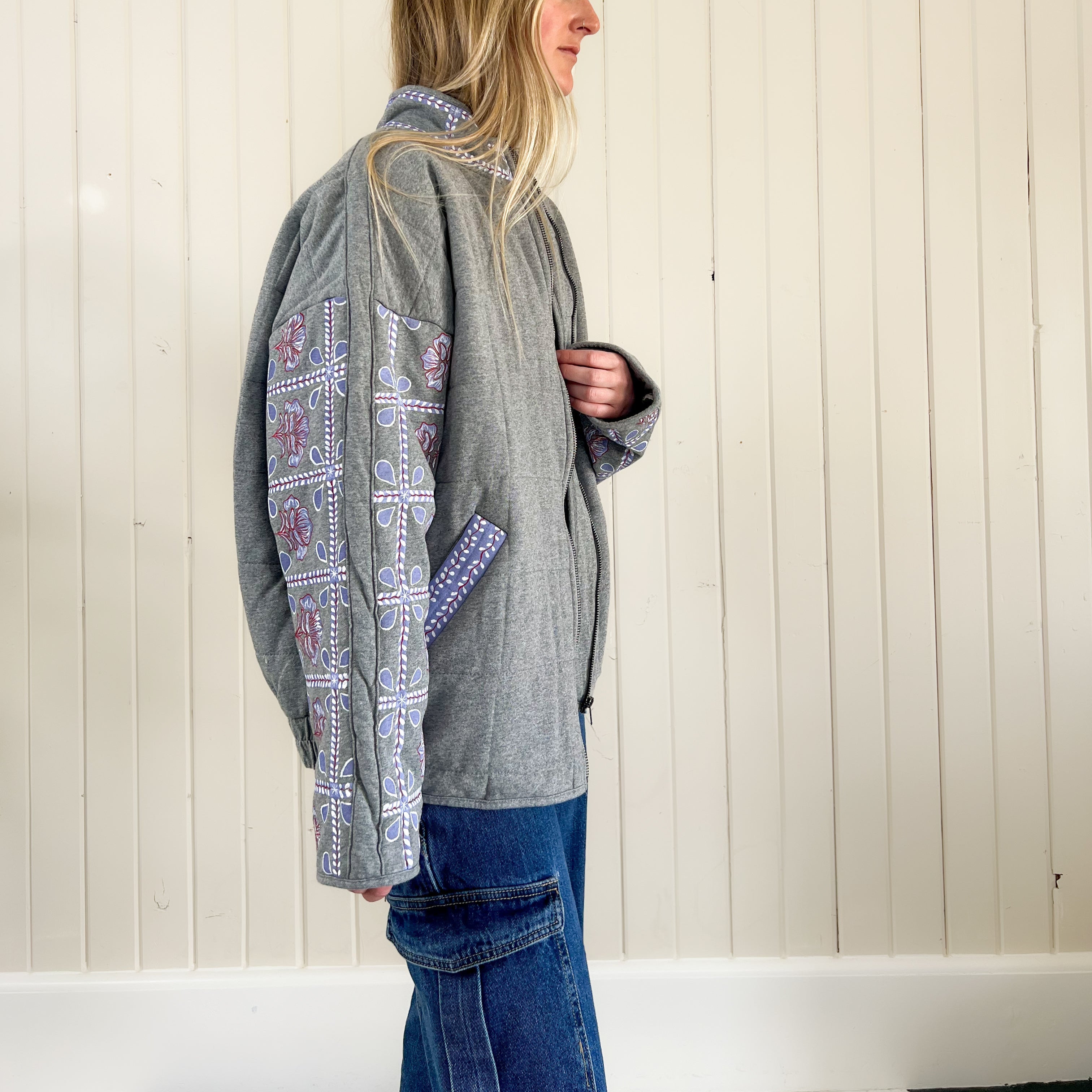 "Dust in Bloom" Oversized Quilted Jacket