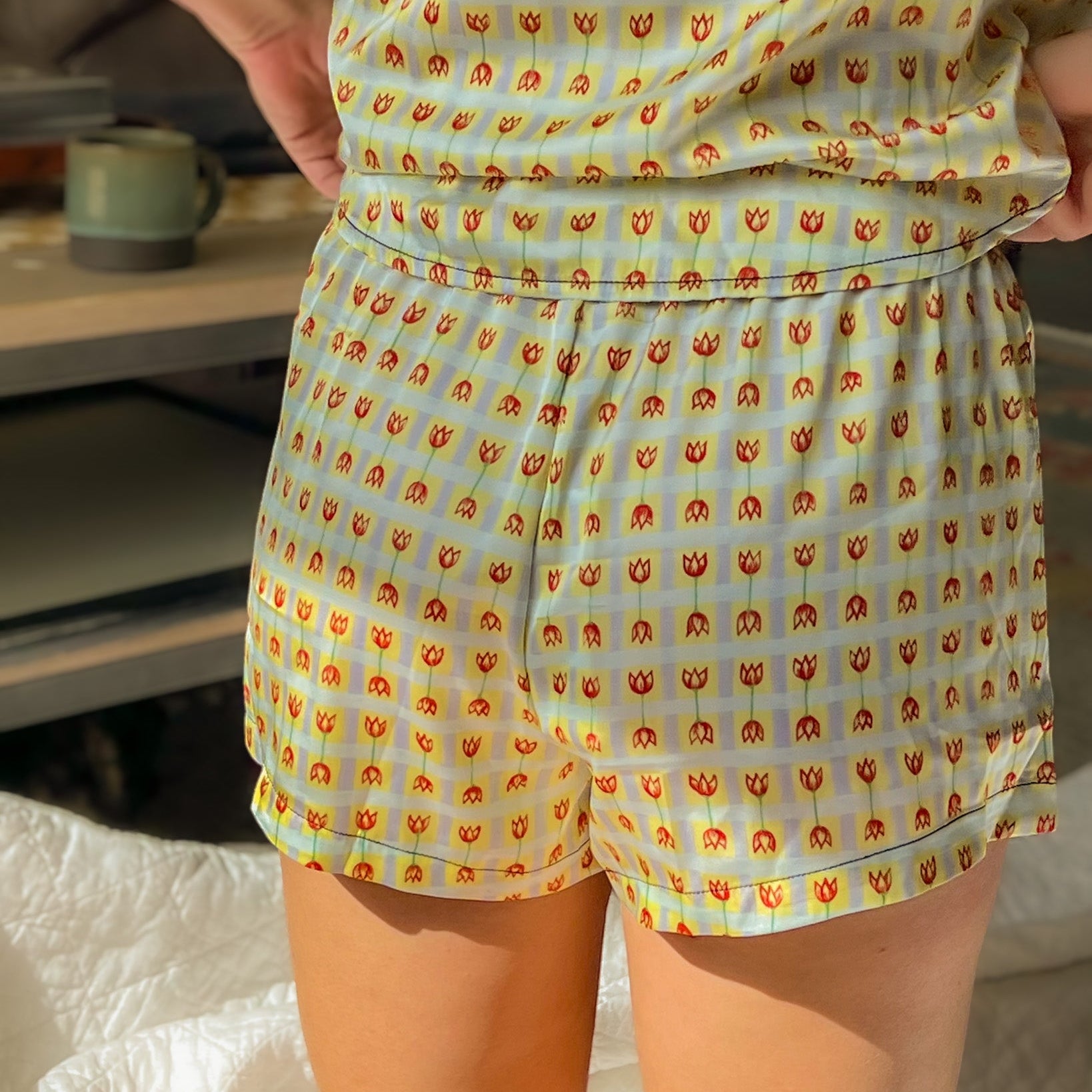 Tulip Gingham Pajama Shorts