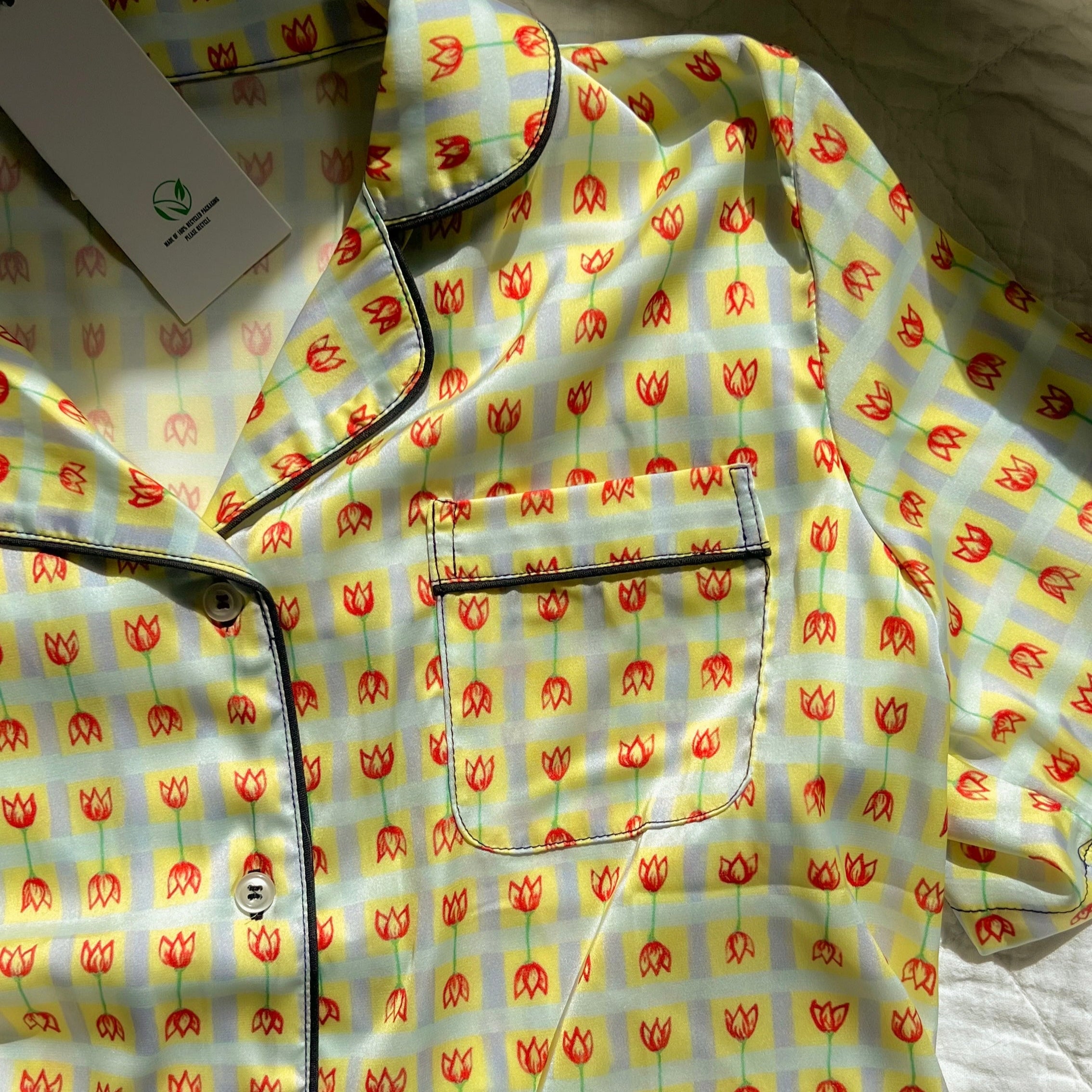 Tulip Gingham Pajama Top