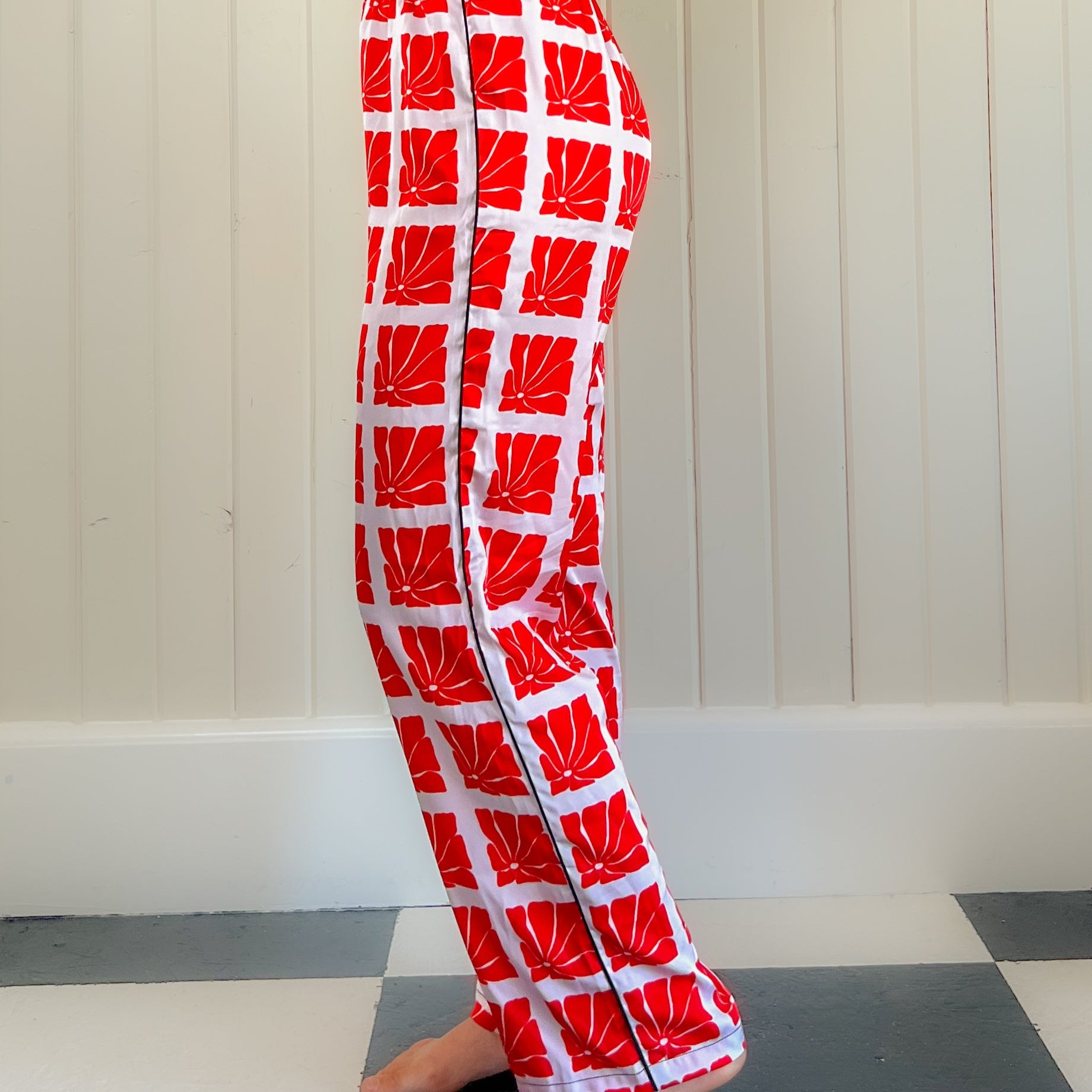 Block Daisy Lounge Pants - Wild Rose