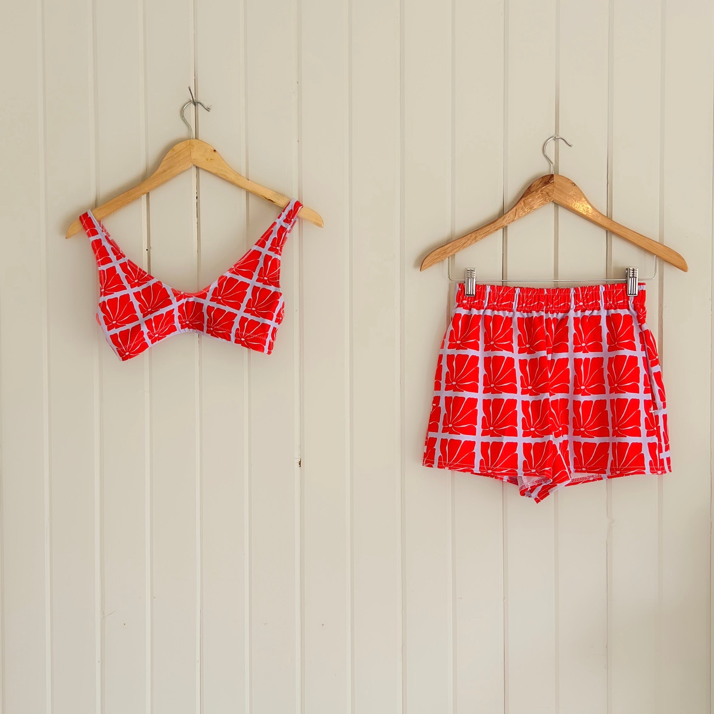 Recycled "Drift" Swim Shorts - Wild Rose + Lavender