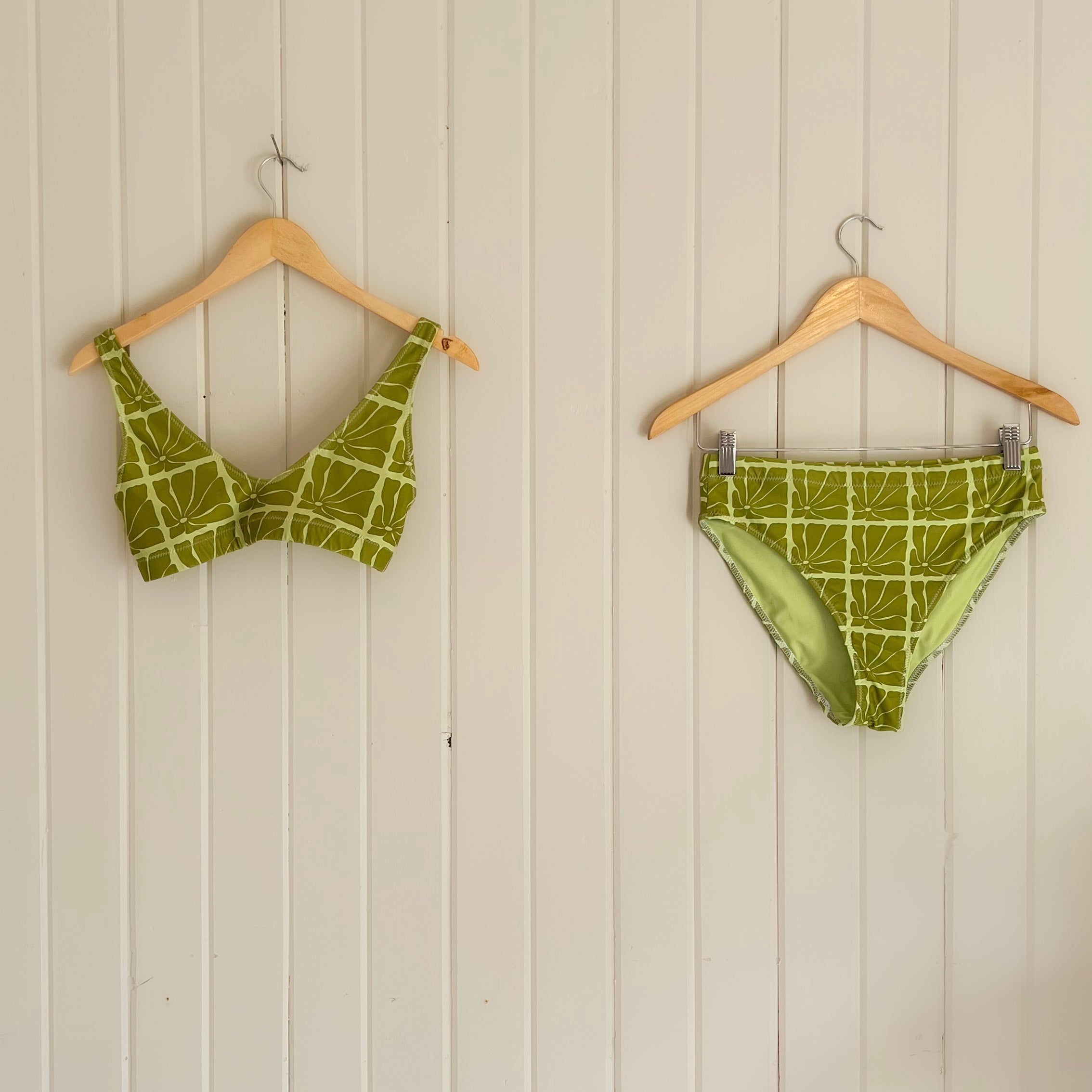 Recycled "Core" High-Waisted Swim Bottom - Mosslight