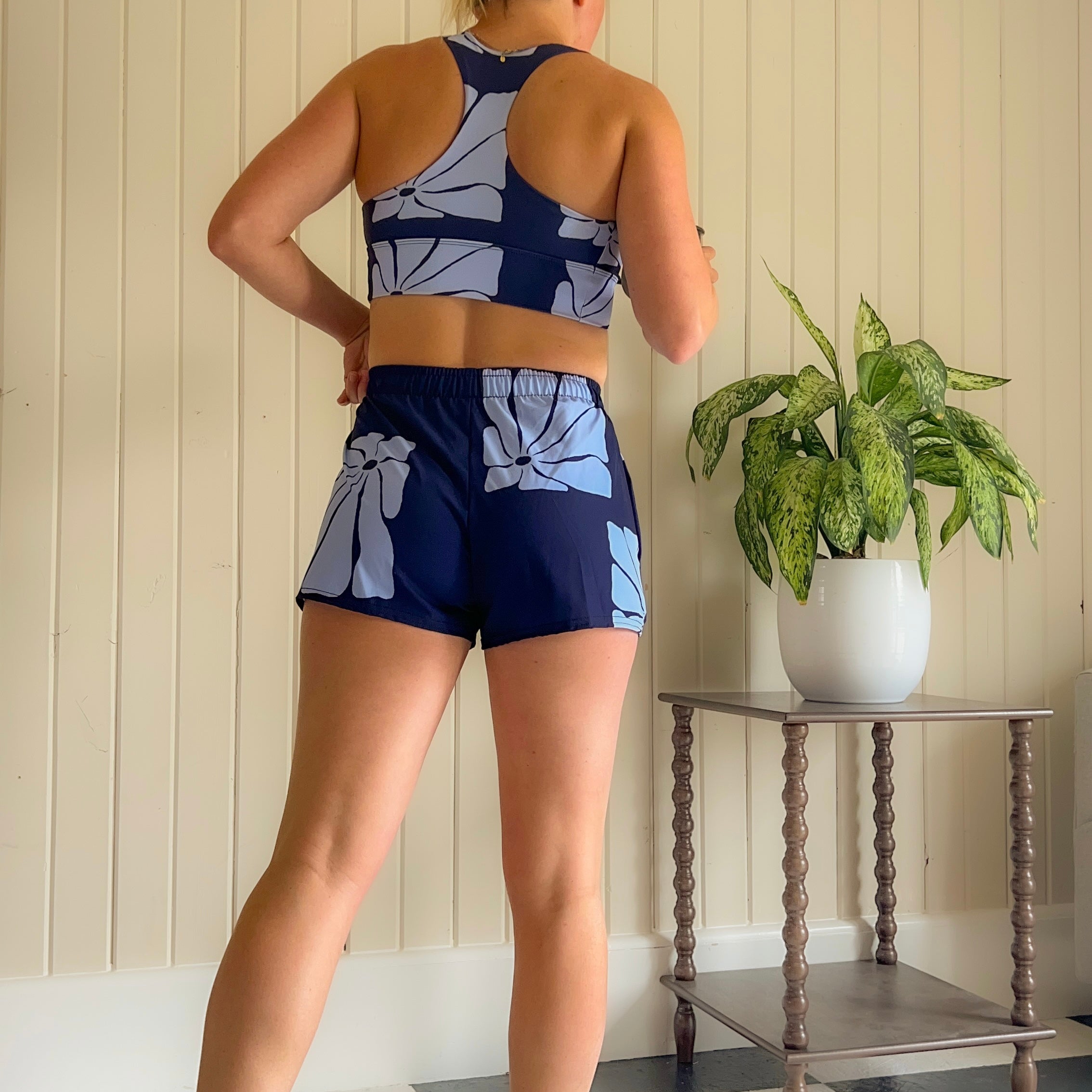 Recycled "Form" Swim Top - Indigo Bloom