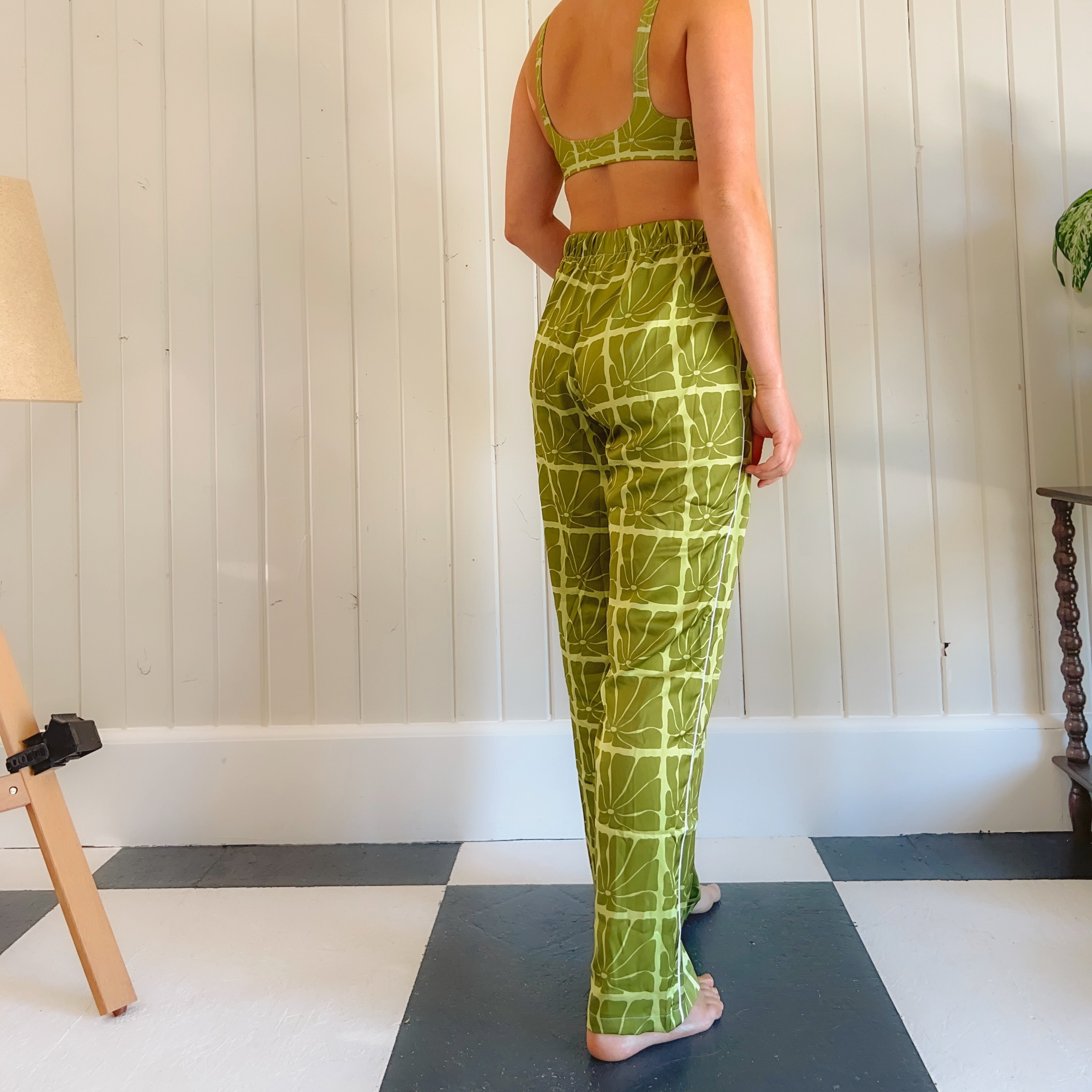 Block Daisy Lounge Pants - Mosslight