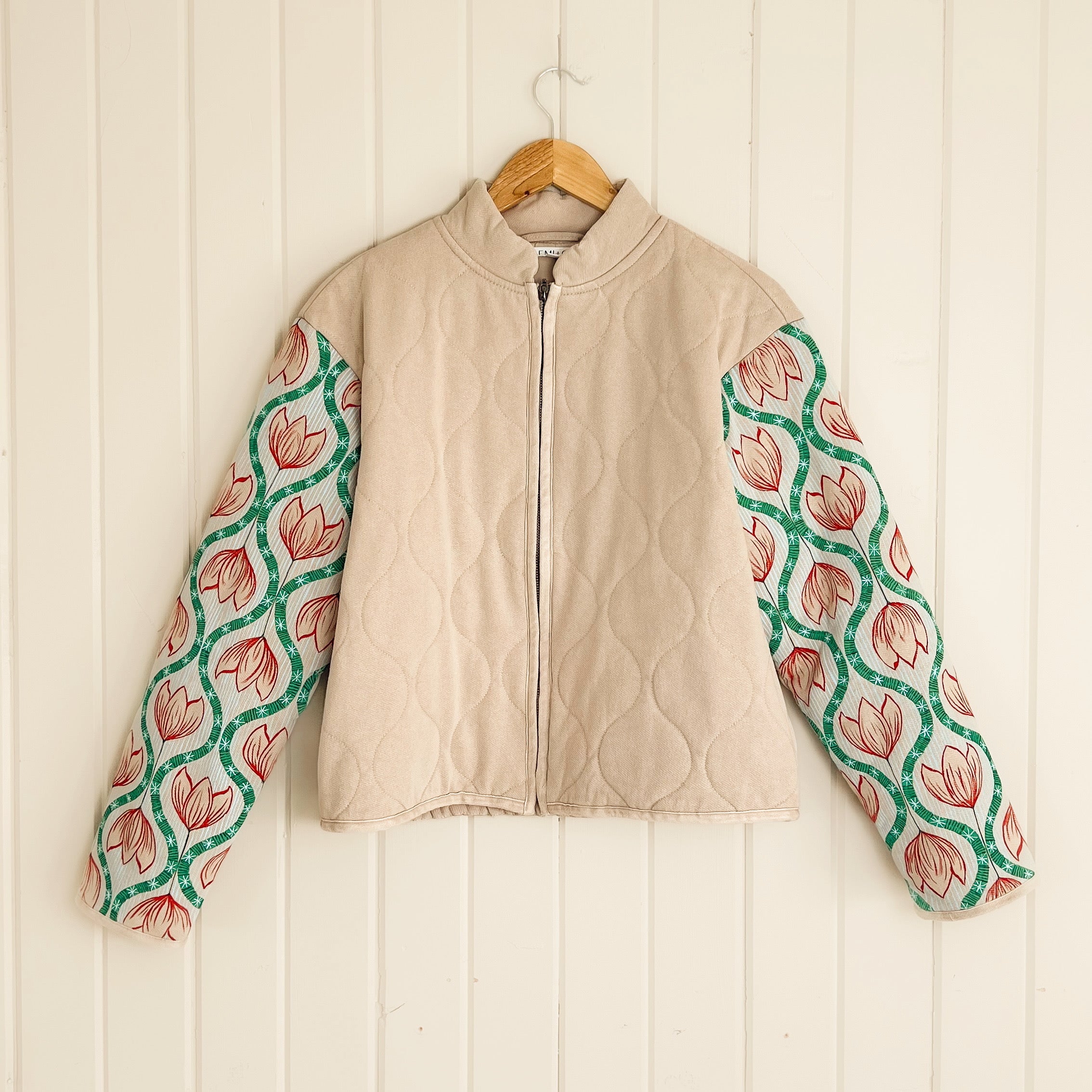 "Spring Sleeves" Hand Painted Quilted Jacket Size Medium