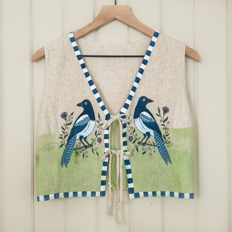 "The Witches Magpie" Painted Vest