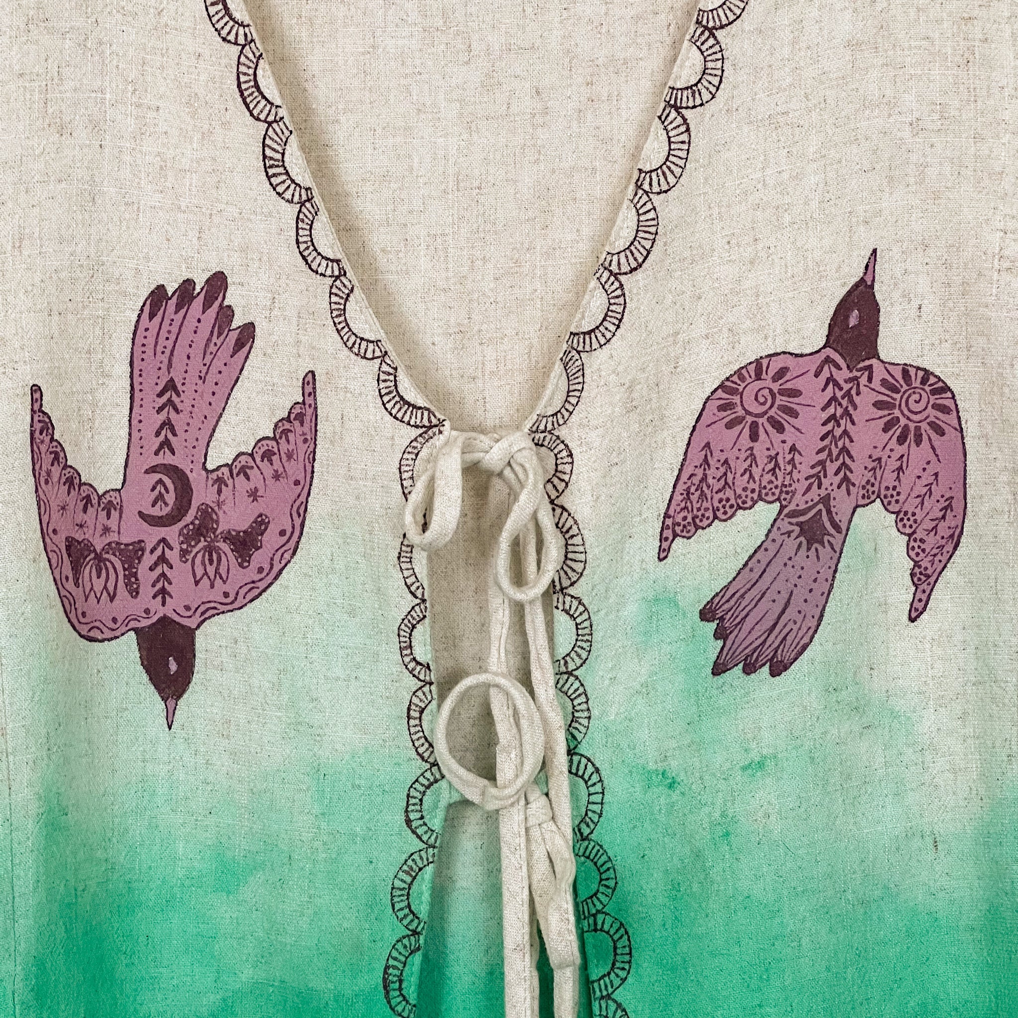 "Sun Bird, Moon Bird" Painted Vest