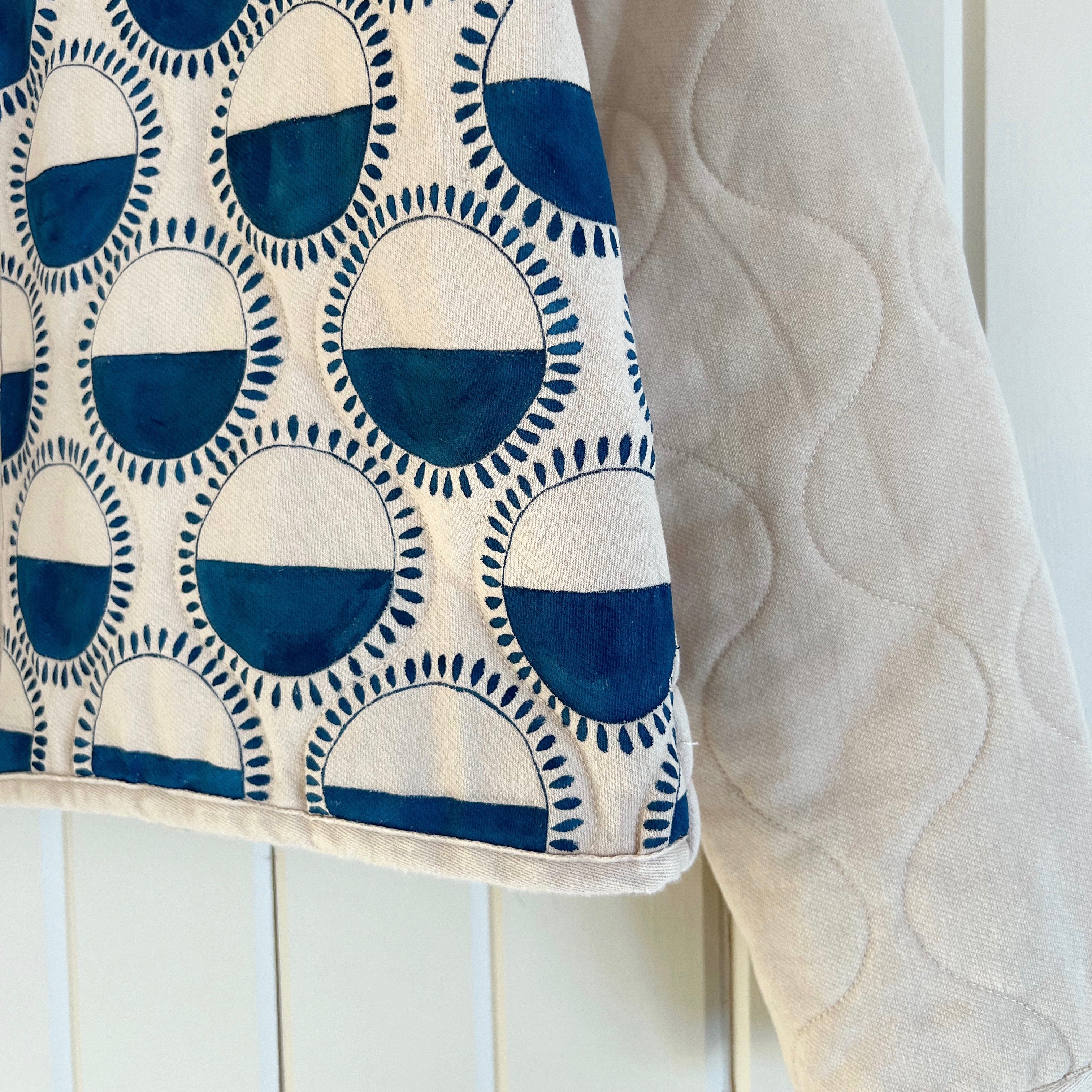 Sunbeam Hand Painted Quilted Bomber Jacket Large