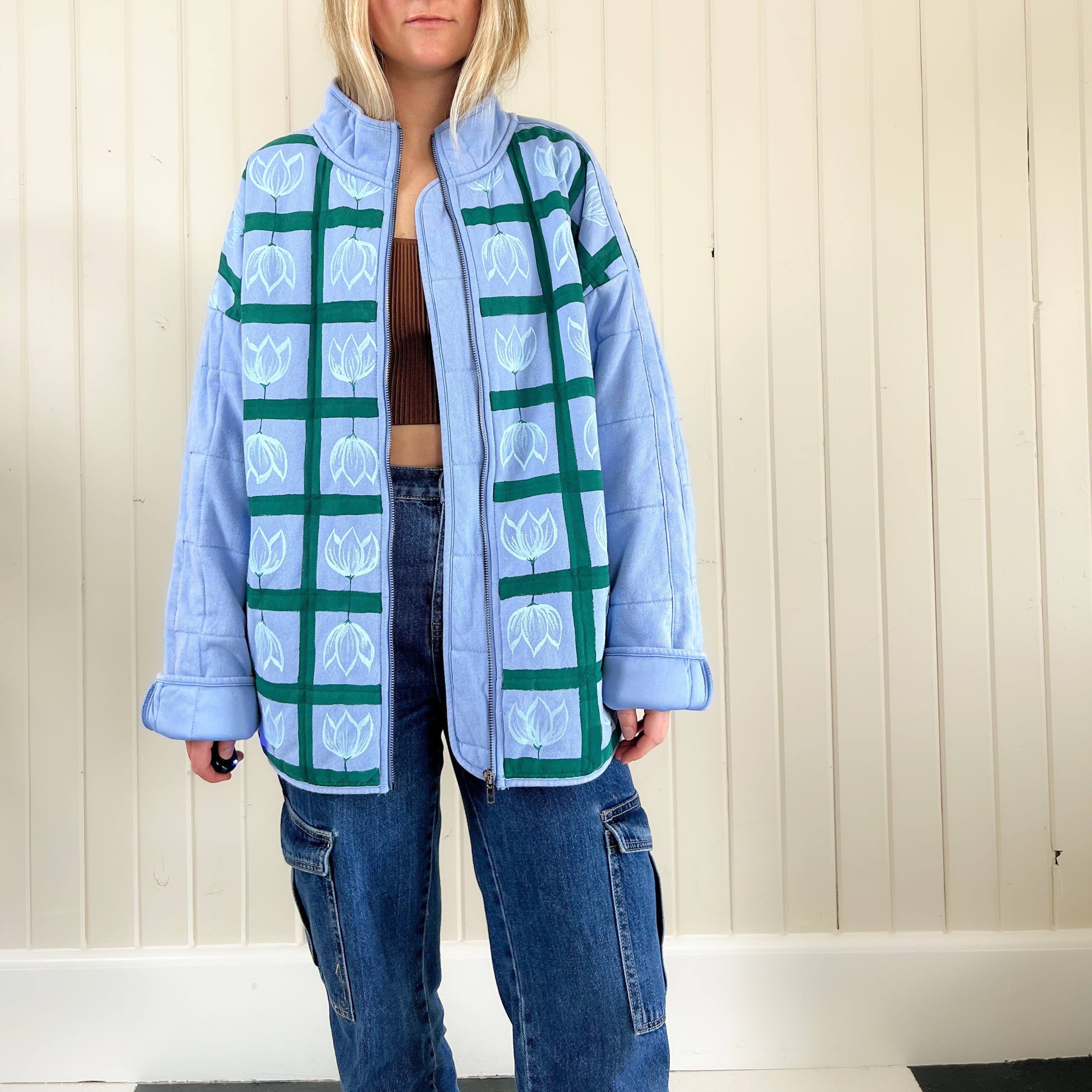 "Order in Bloom" Oversized Quilted Jacket