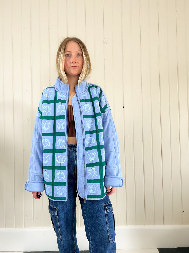 "Order in Bloom" Oversized Quilted Jacket