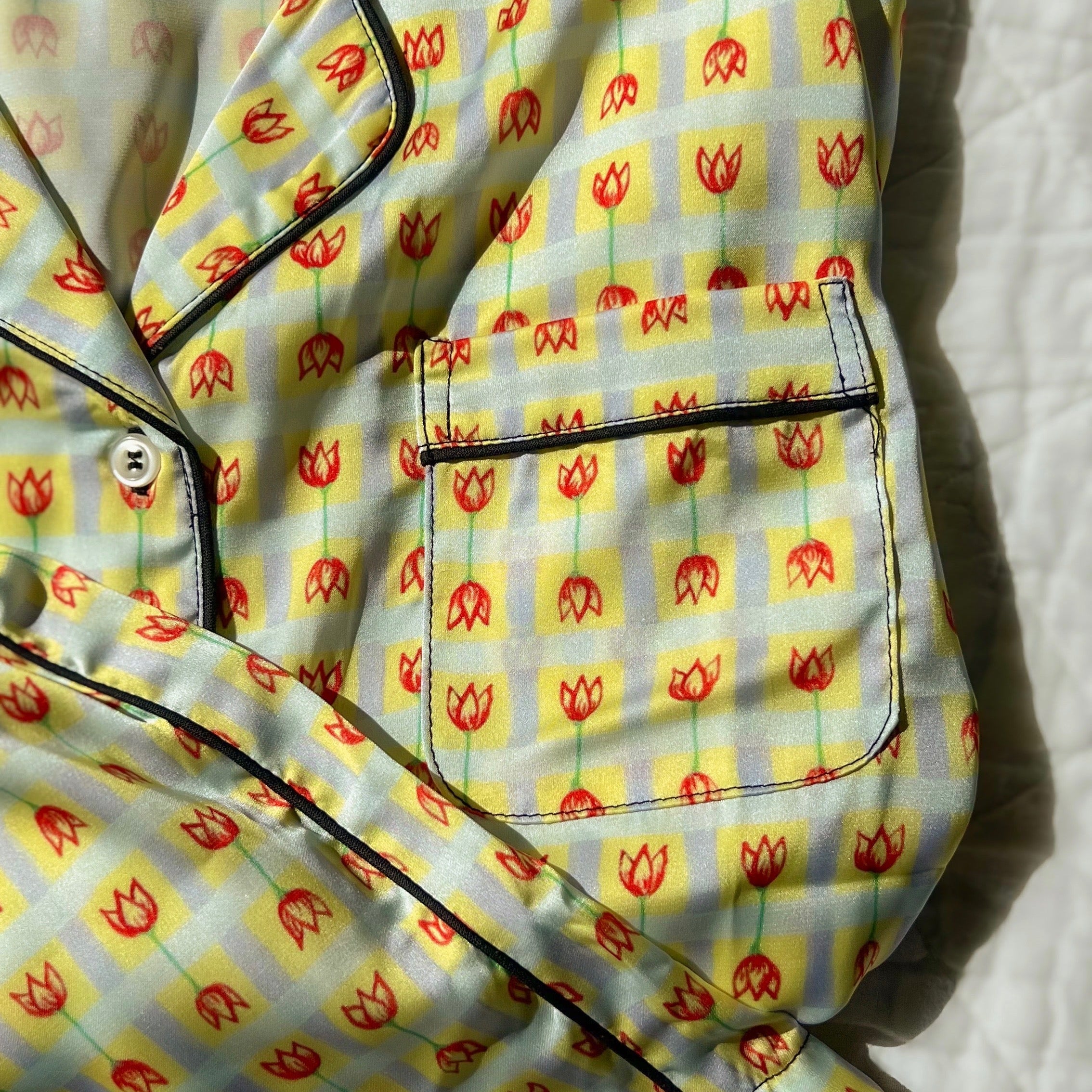 Tulip Gingham Pajama Top