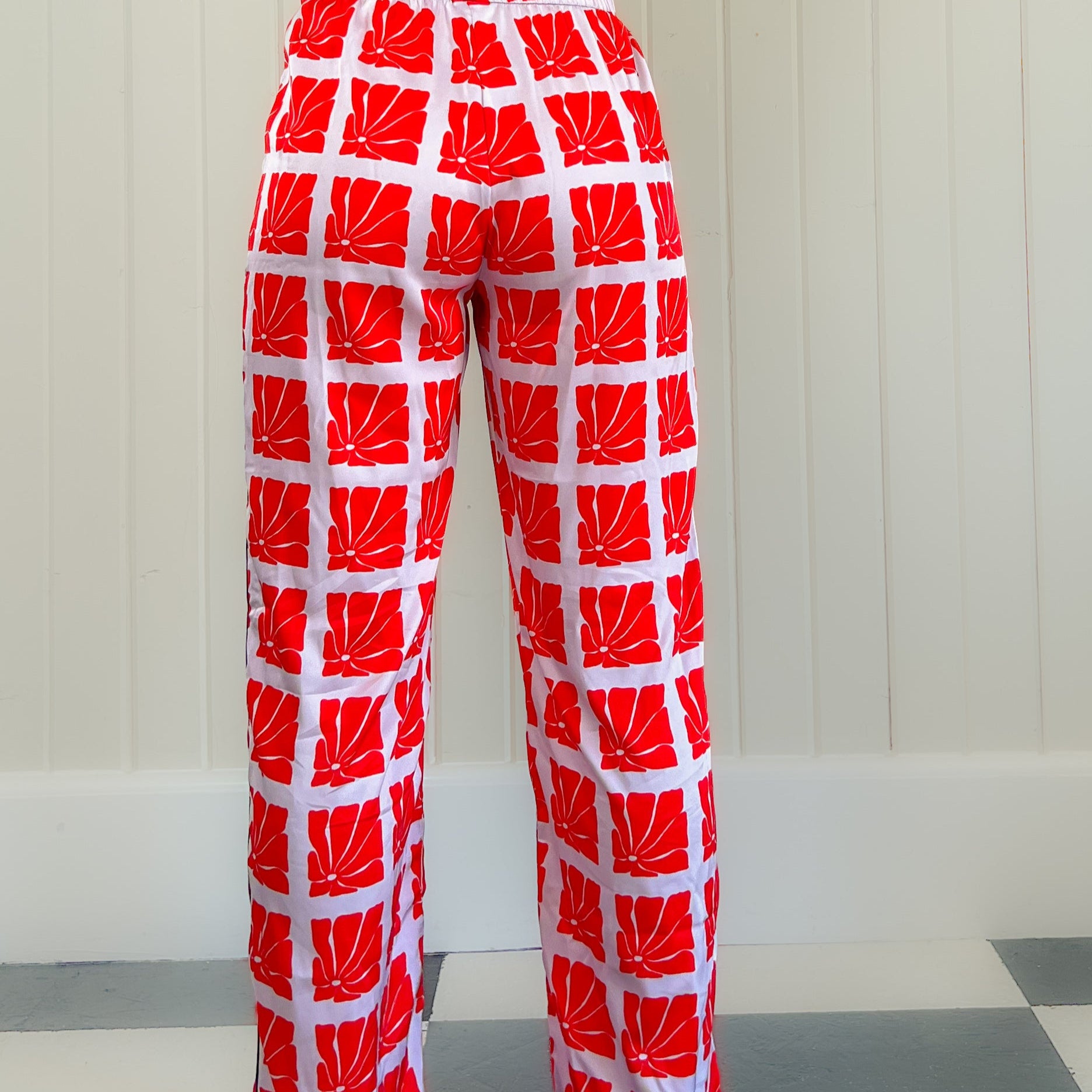 Block Daisy Lounge Pants - Wild Rose