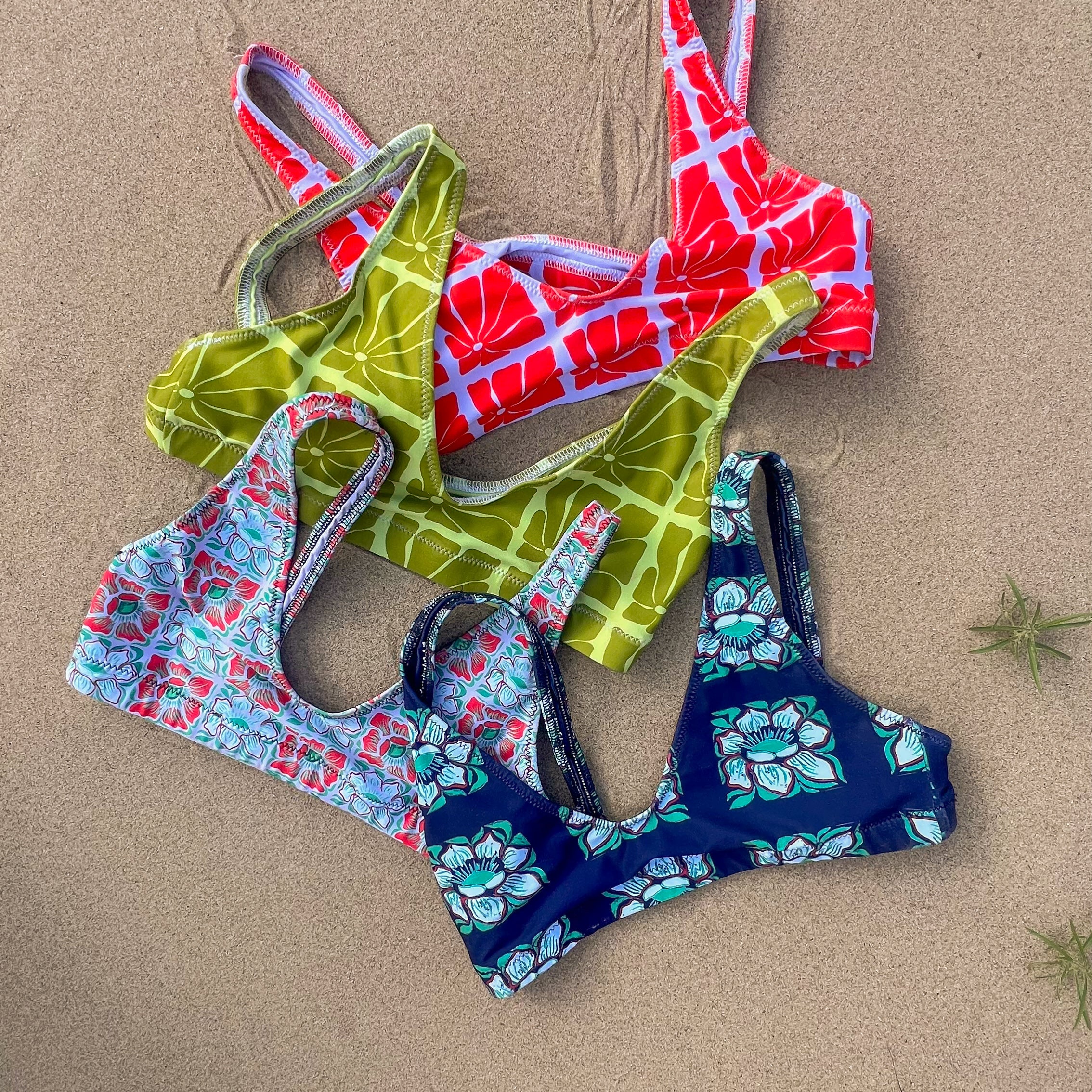 Recycled "Core" Swim Top - Wild Rose + Lavender