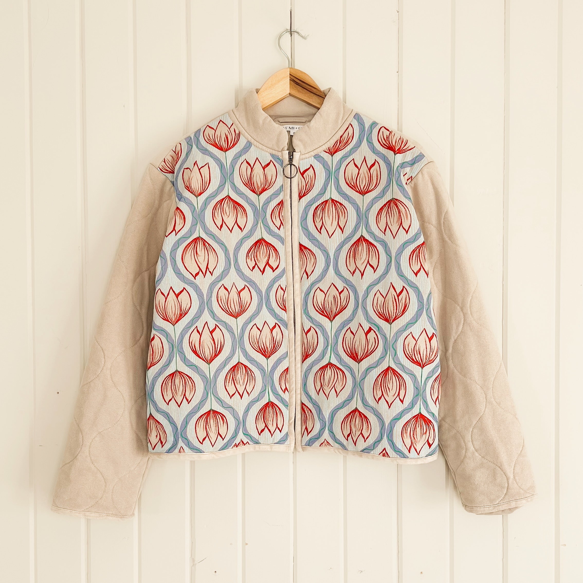 "Quiet Pattern Loud Heart" Hand Painted Quilted Jacket Size Small